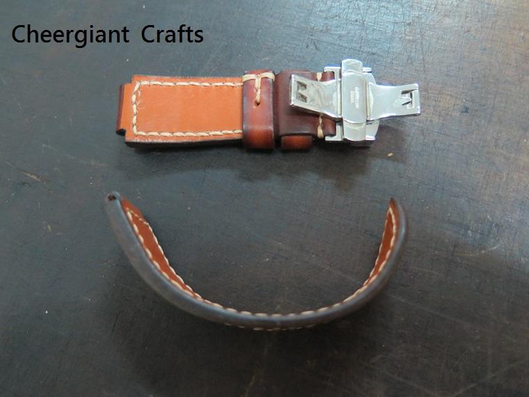 chocolate brown vintage cowskin strap, 24(16)x22mm, 70x115mm, thick 4