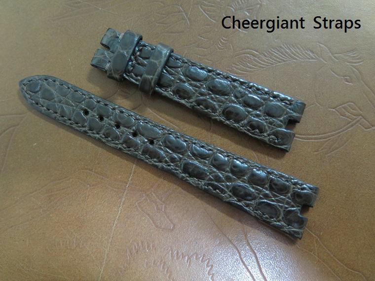 Dark brown croco strap, 18(4)x14mm, 75x112mm, thick 2