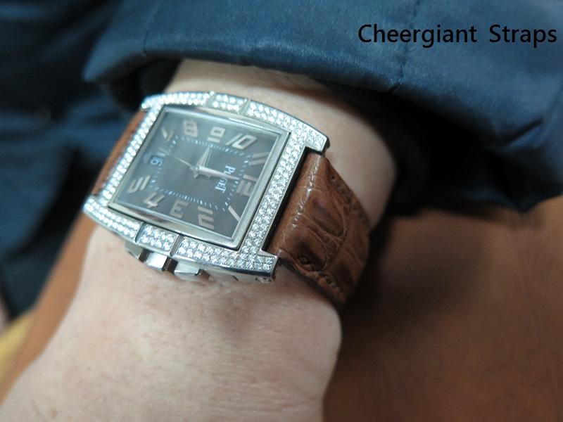 PIAGET brown croco strap, 20x18mm, 78x110mm, thick 4