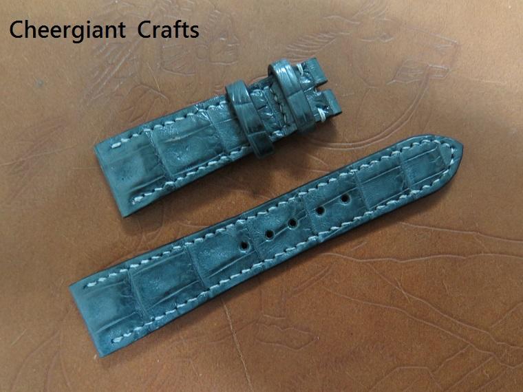 Lange Sohne gray croco strap, 20x16mm, 62x103mm, thick 5