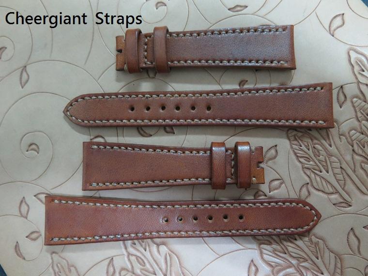 Omega honey brown vintage cowskin strap, 22x16mm, 80x120mm, thick 4
