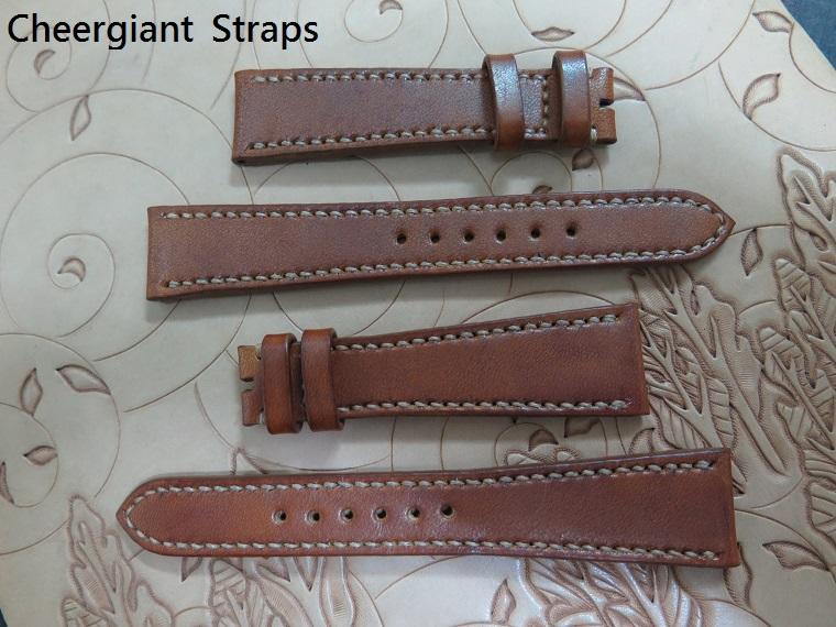 Omega honey brown vintage cowskin strap, 22x16mm, 80x120mm, thick 4