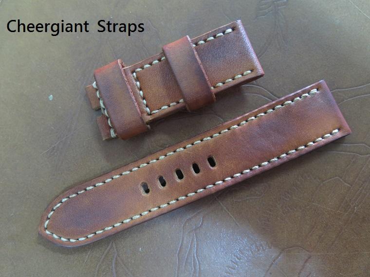 Panerai honey brown vintage cowskin strap,24x24mm, 70x130mm, thick 4