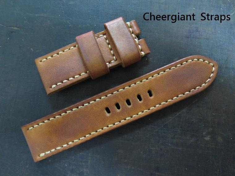 Panerai honey brown vintage cowskin strap,24x24mm, 70x130mm, thick 4
