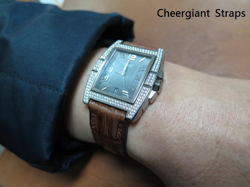 PIAGET brown croco strap, 20x18mm, 78x110mm, thick 4