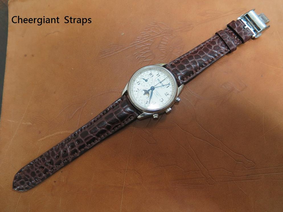 Longines Master Collection Moon Phase Hands redish brown crococalf strap