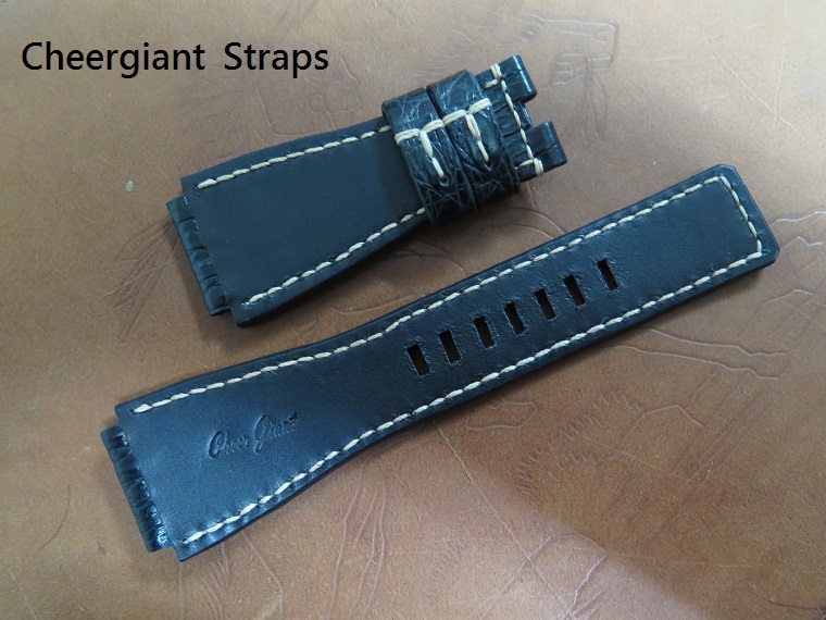 Bell and Ross BR-02 black crocodile strap