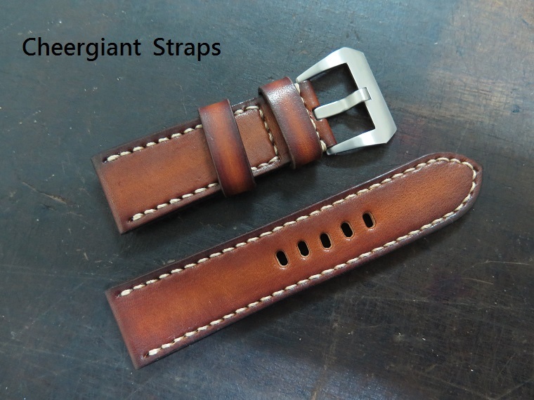 Panerai honey brown leather strap沛納海復古的咖啡色牛皮錶帶