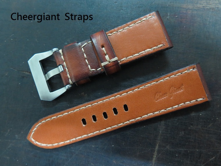 Panerai honey brown leather strap沛納海復古的咖啡色牛皮錶帶