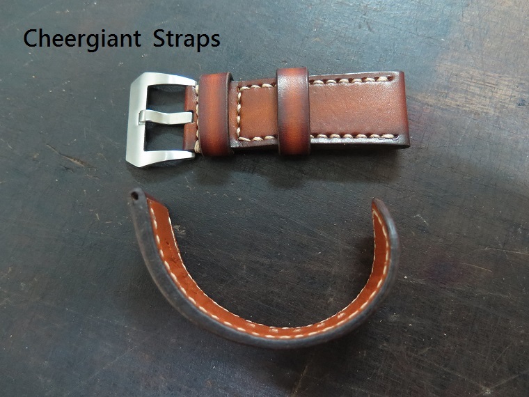 Panerai honey brown leather strap沛納海復古的咖啡色牛皮錶帶