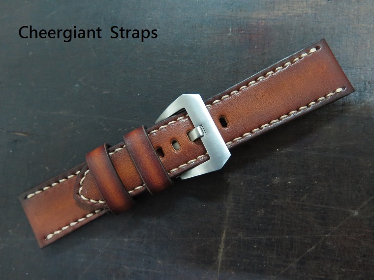 Panerai honey brown leather strap沛納海復古的咖啡色牛皮錶帶