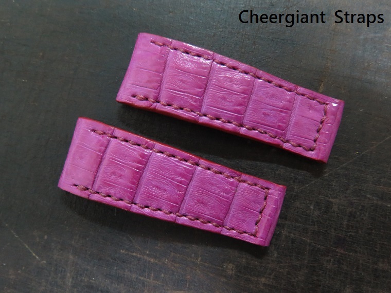 崑崙泡泡錶XL 桃紅色鱷魚錶帶Corum Bubble XL pink crocodile strap