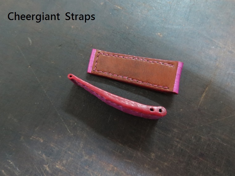 崑崙泡泡錶XL 桃紅色鱷魚錶帶Corum Bubble XL pink crocodile strap