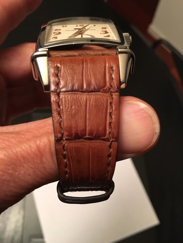 芝柏錶加厚的咖啡色鱷魚錶帶Girard Perregaux brown croco strap