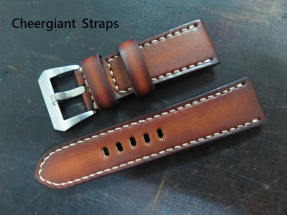 Panerai honey brown leather strap沛納海復古的咖啡色牛皮錶帶