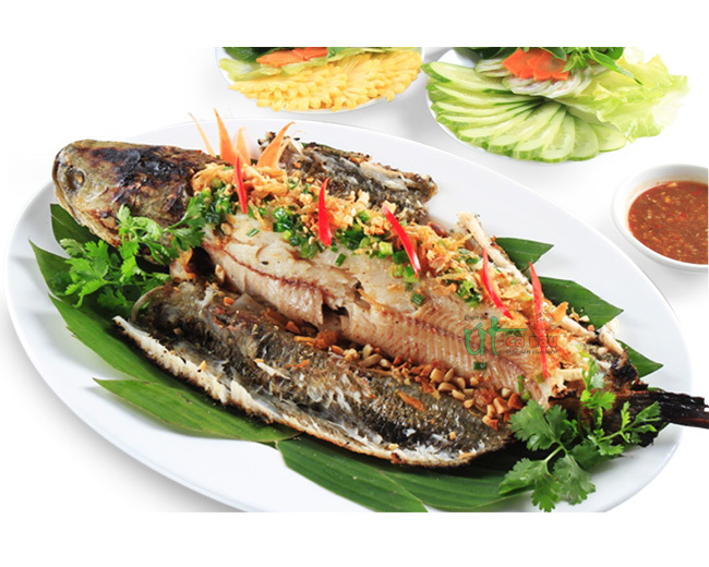 CÁ LÓC NƯỚNG MỠ HÀNH